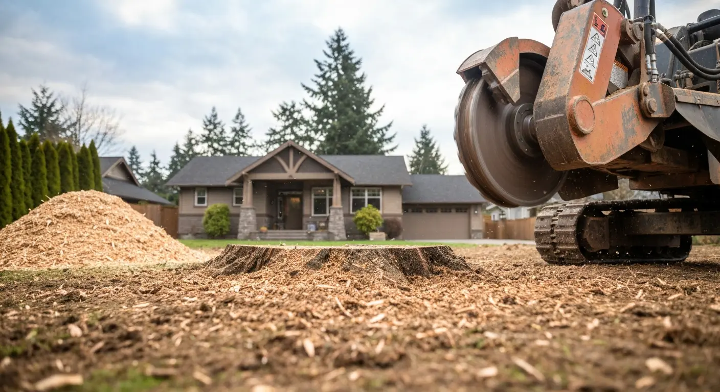 Stump grinding service