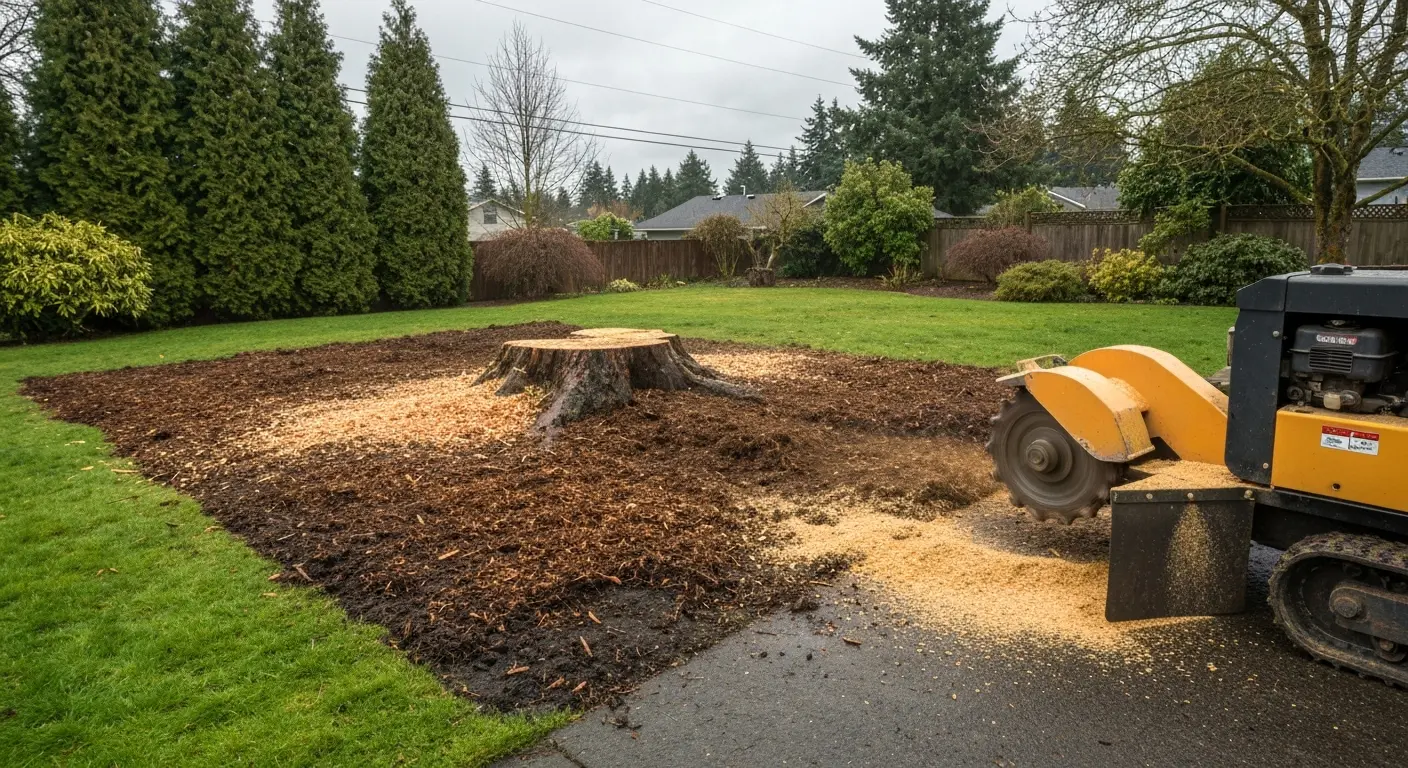 Stump grinding service