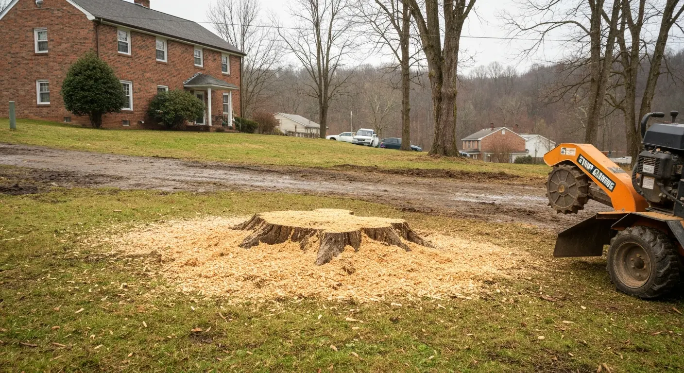 Stump grinding on Jefferson County property