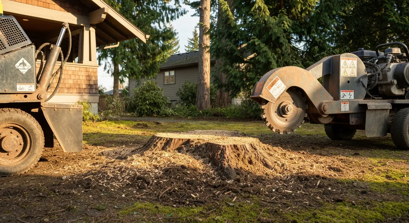 Stump grinding service