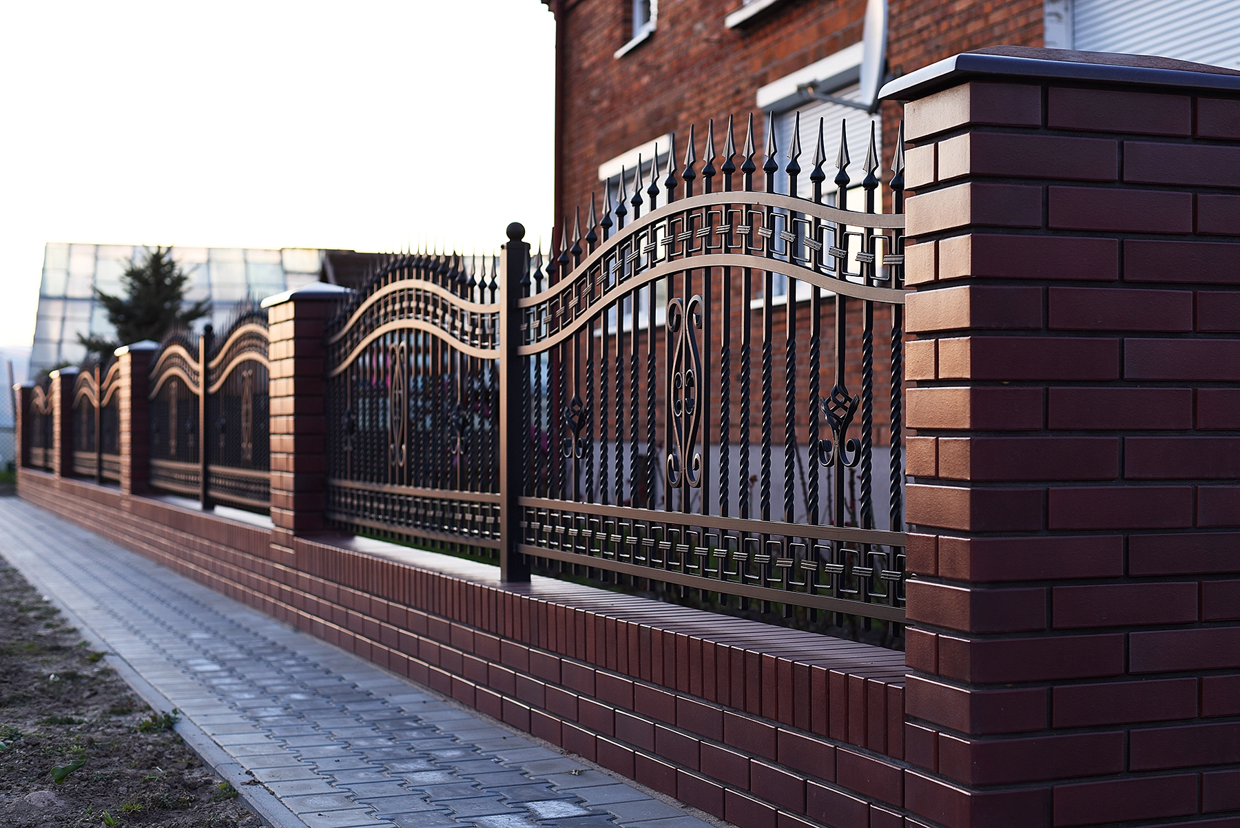 Ogrodzenie z klinkieru tło
