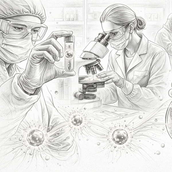ATOM Stem Cells lab technicians processing umbilical cord MSCs in an FDA-registered facility