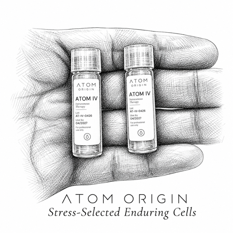 ATOM Stem Cells product line — IV, Injection, and ORIGIN with SSEC technology