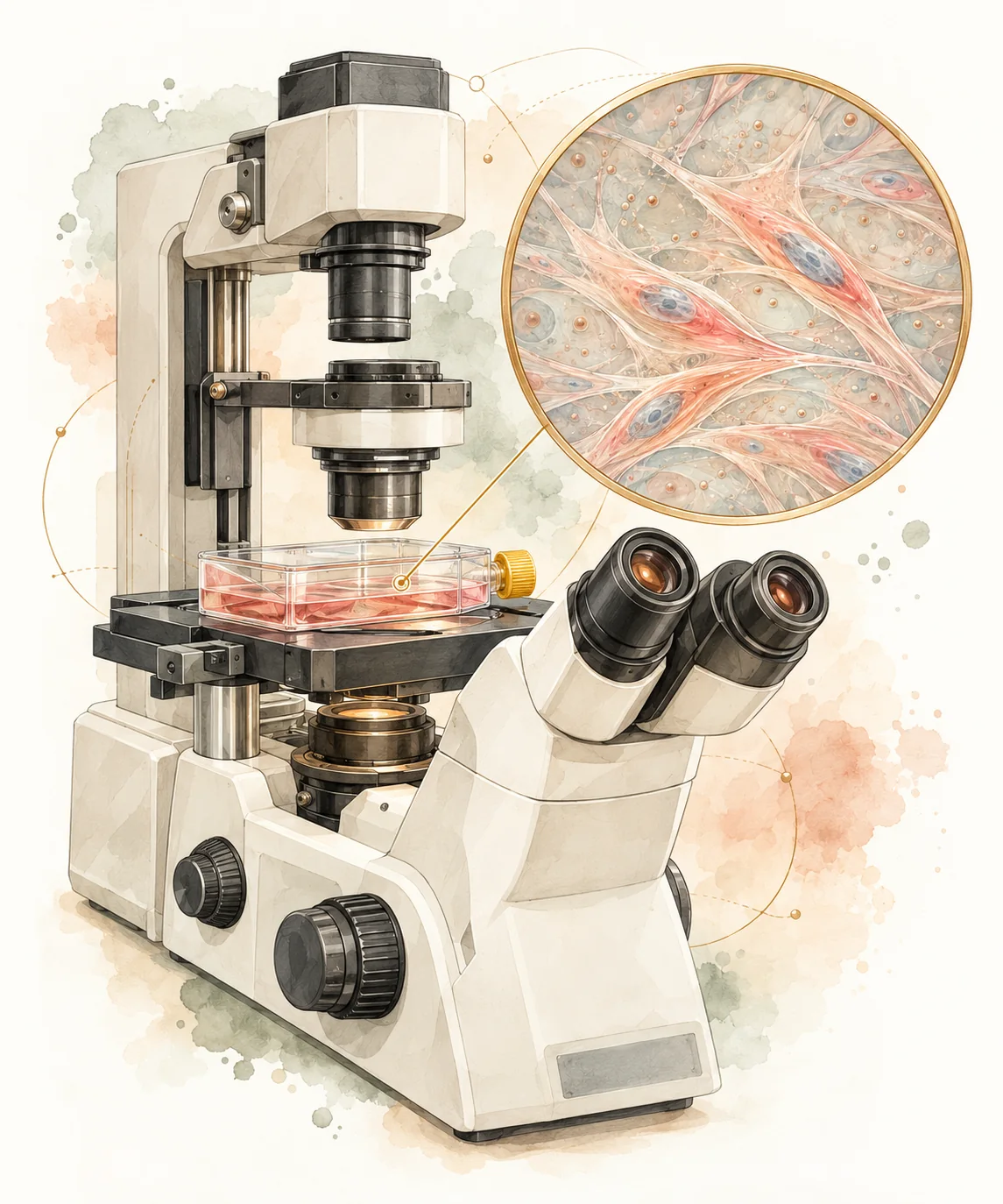 Microscope used to observe mesenchymal stem cells