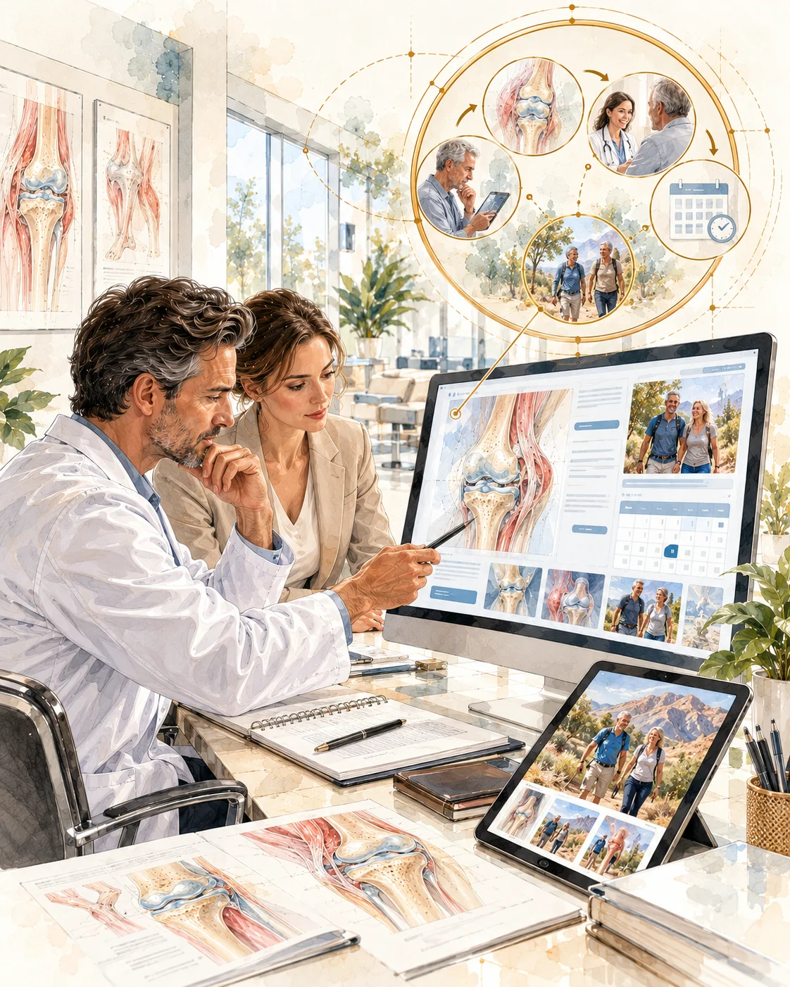 Provider reviewing the stem cell patient journey on a clinic website
