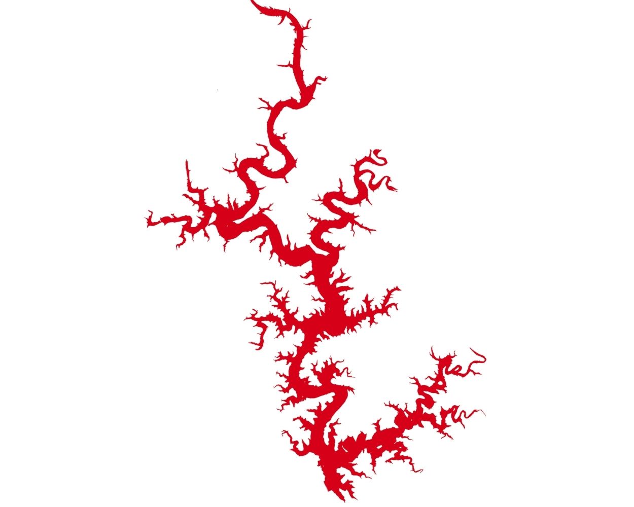 Silhouette of Norfork Lake in Arkansas