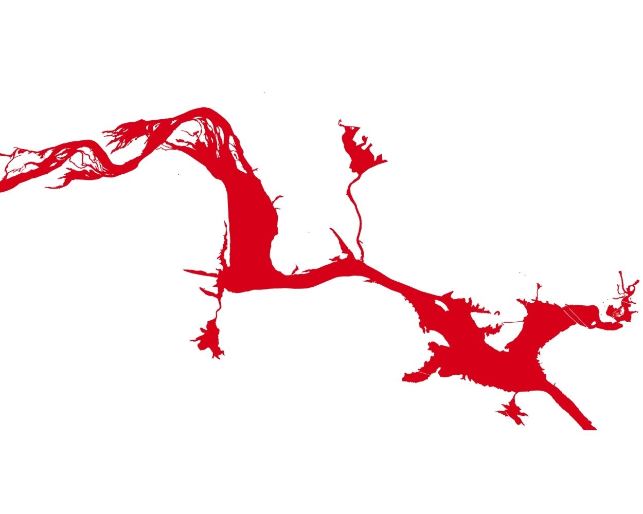 Silhouette of Lake Dardanelle in Arkansas