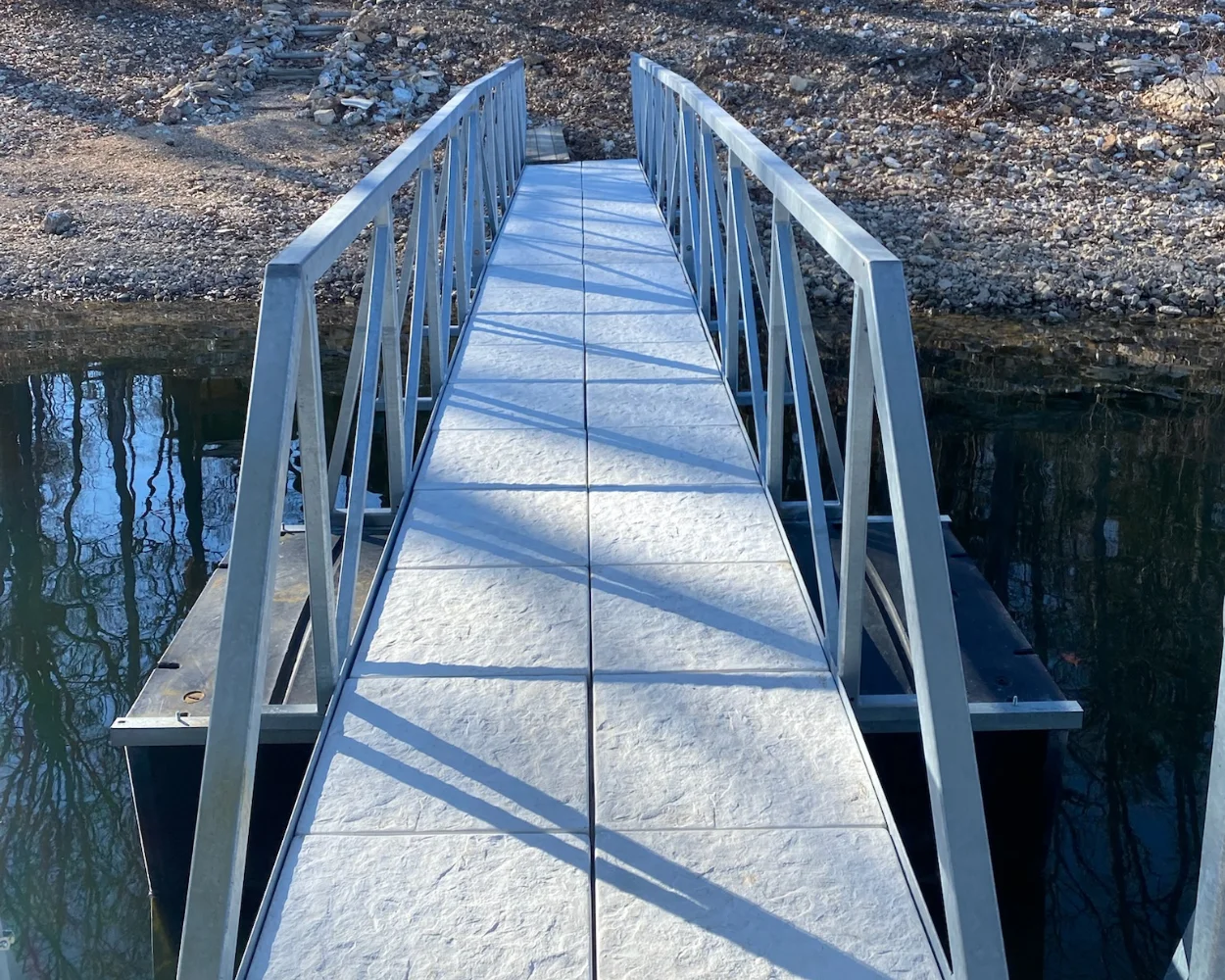 Long bridge addition to a dock