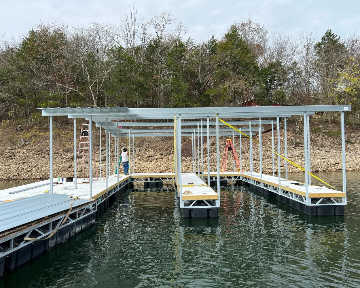 Small dock under construction on Table Rock Lake, MO