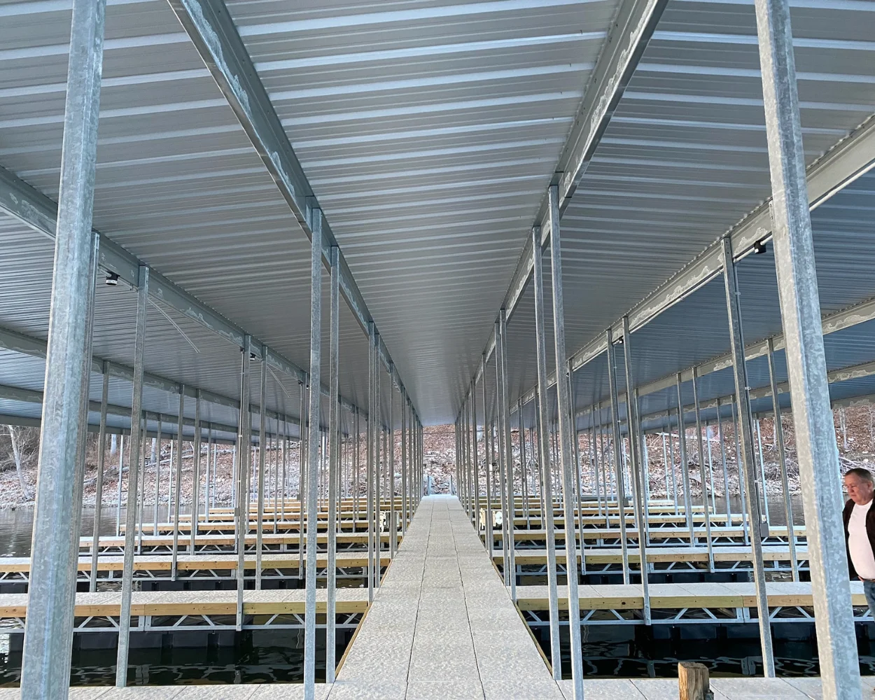 Walkway on a floating dock