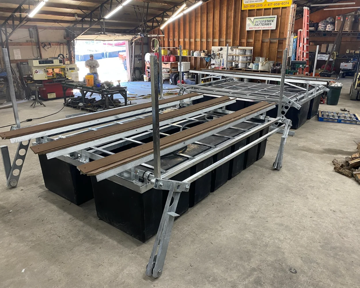 Boat lift being built