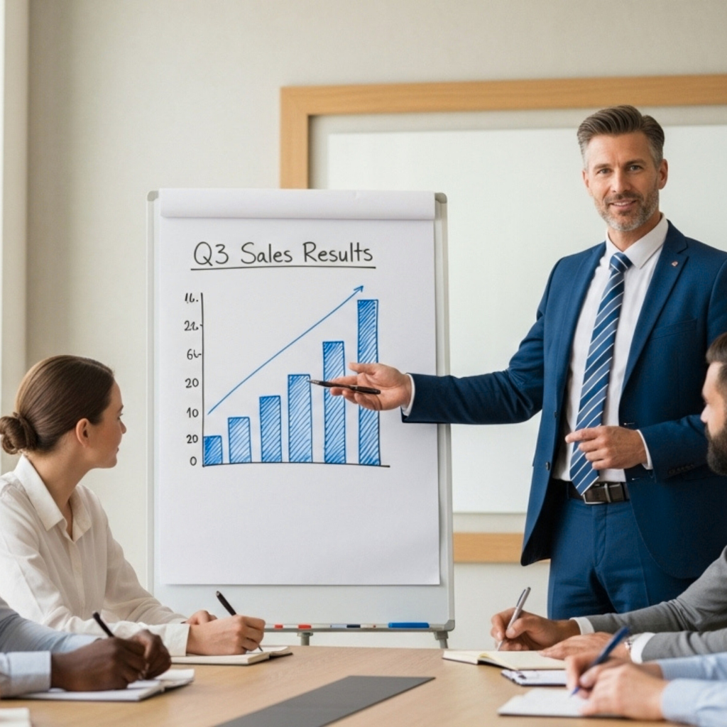 Image of woman on a good sales call