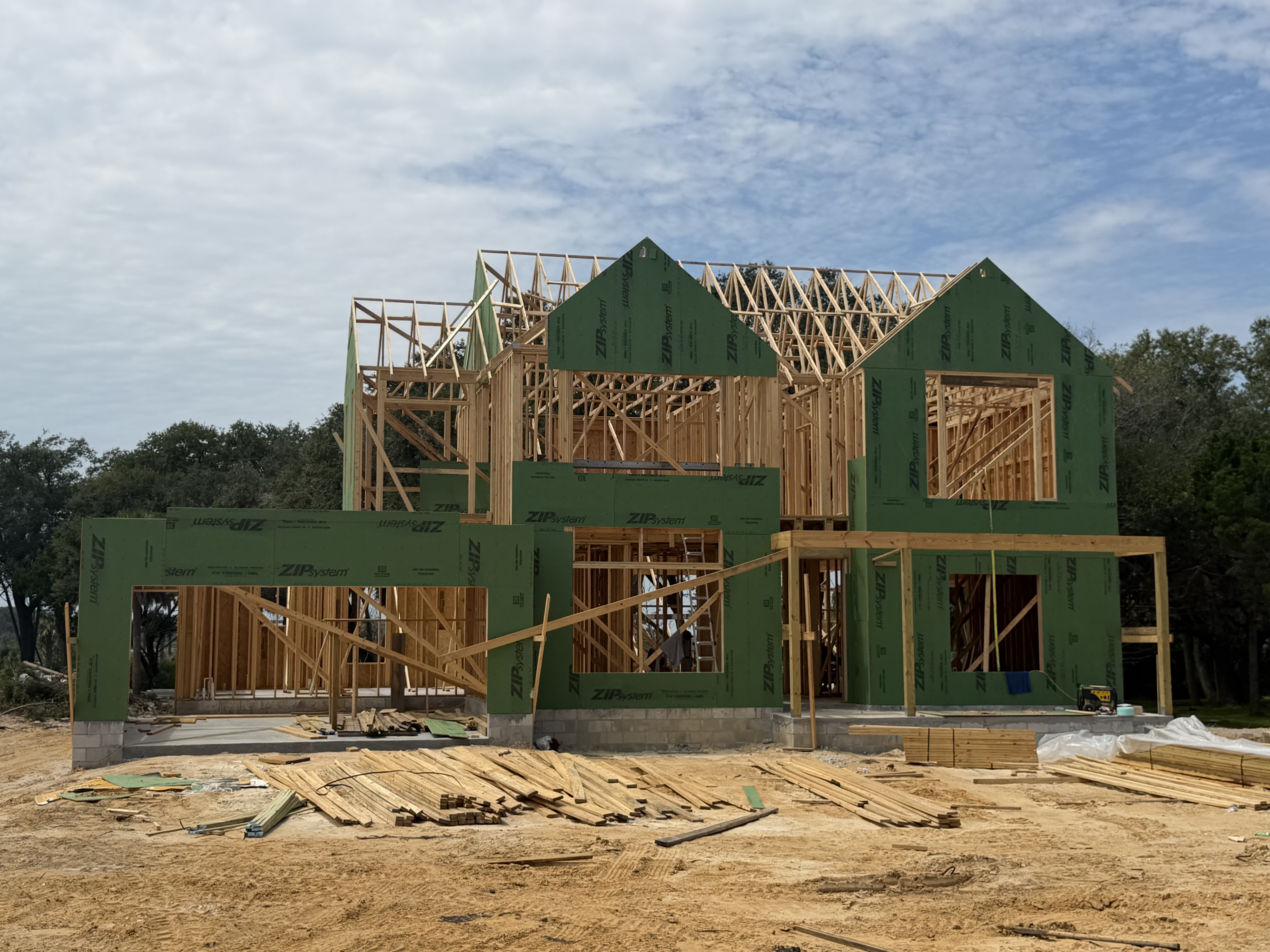 Seaco Construction Group custom home during framing