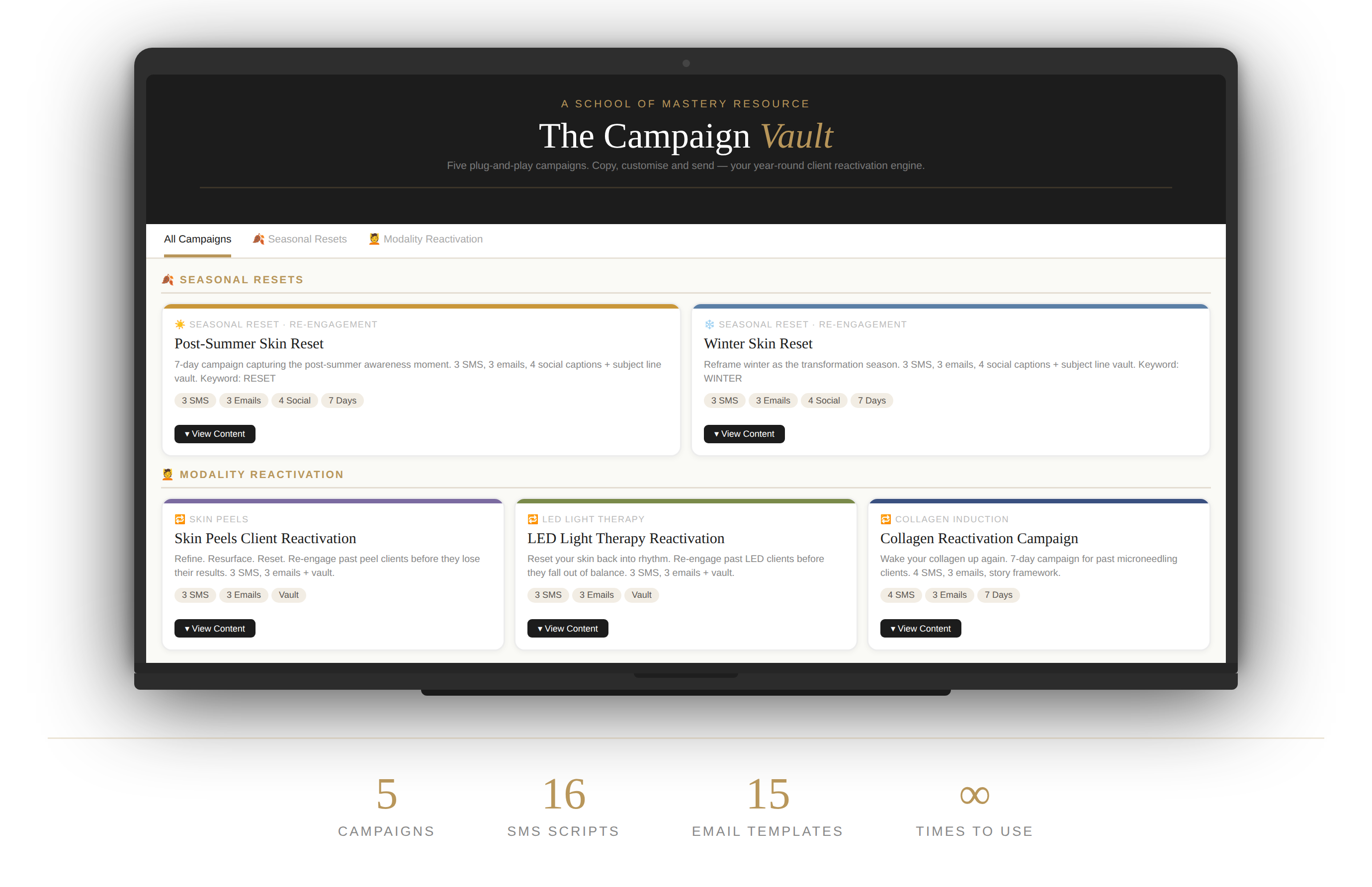 The Campaign Vault interface
