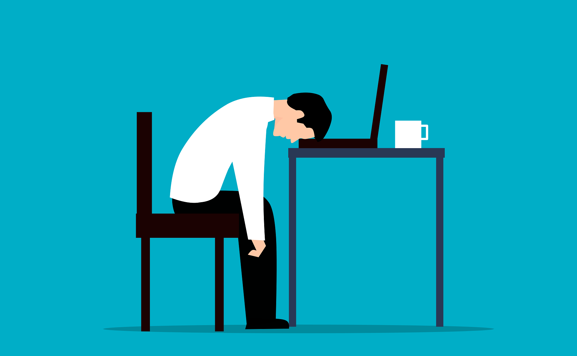 man exhausted at desk man exhausted at desk