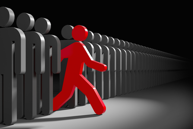 trying to fit in a crowd of people