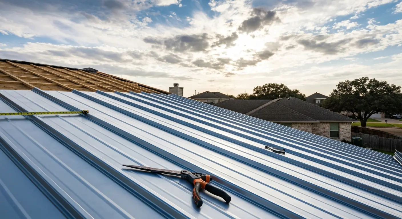 Metal roofing installation