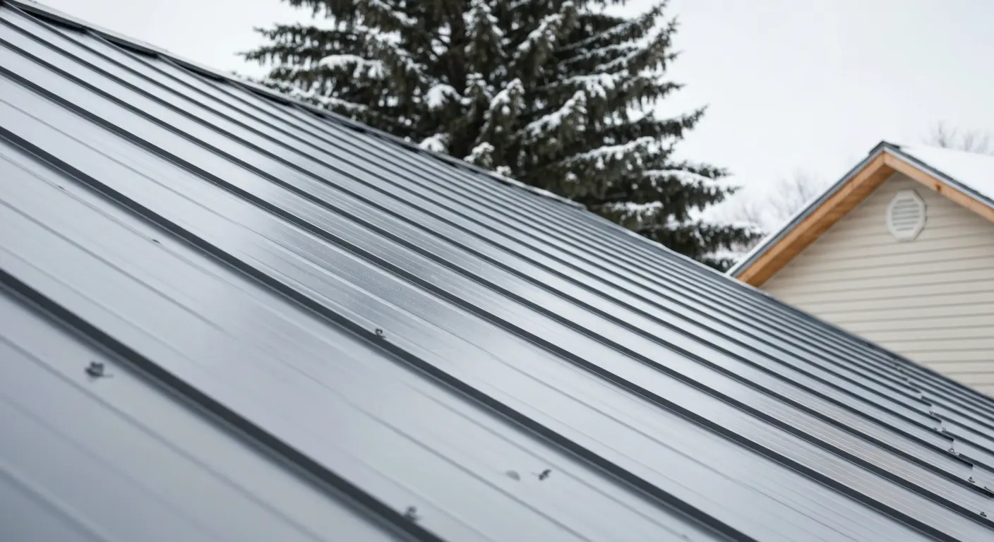 Metal roof on rural property