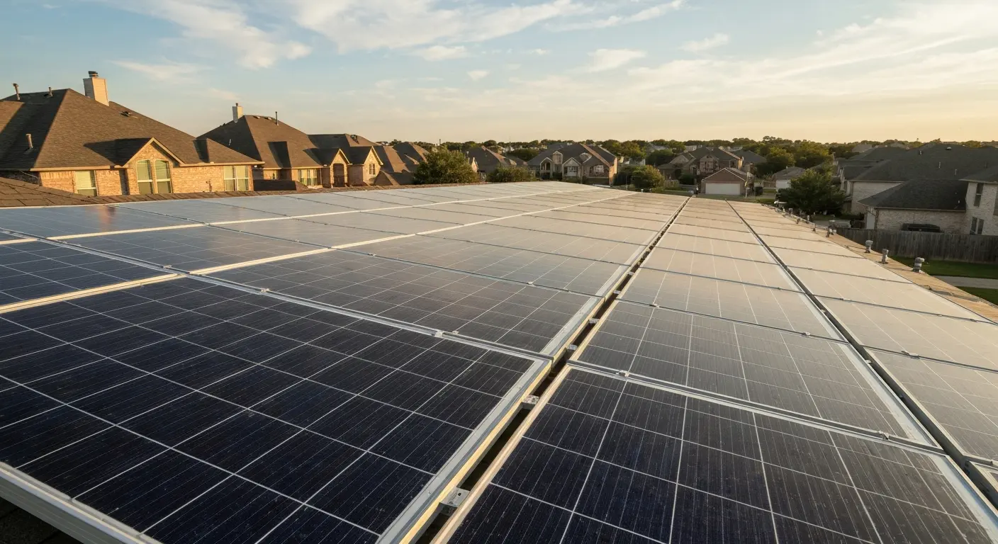 Solar panel installation on residential home