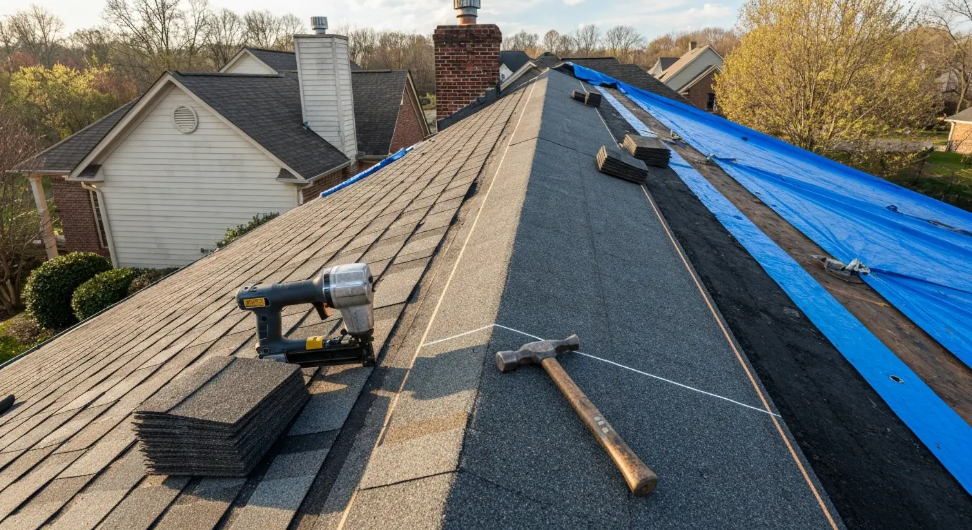 Emergency roof repair after storm