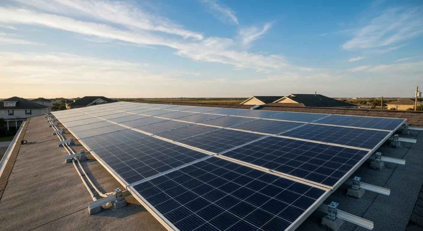 Solar panels on residential roof