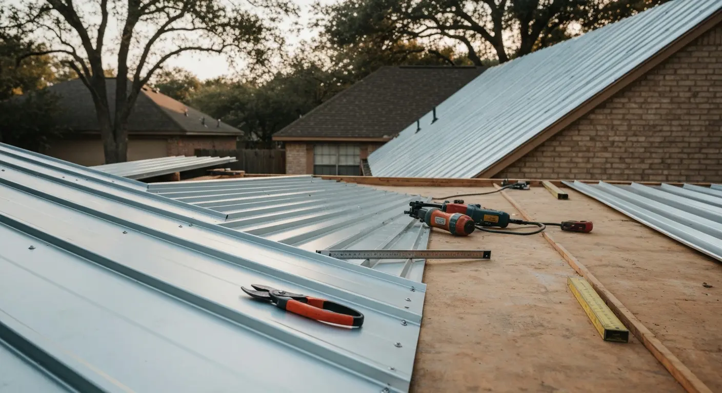 Metal roof installation