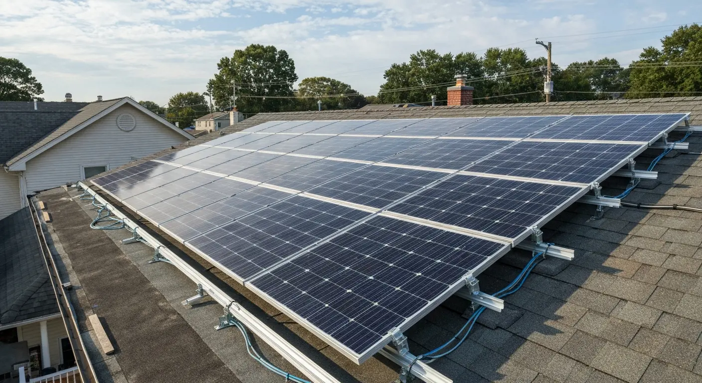 Solar panel installation on Heights home