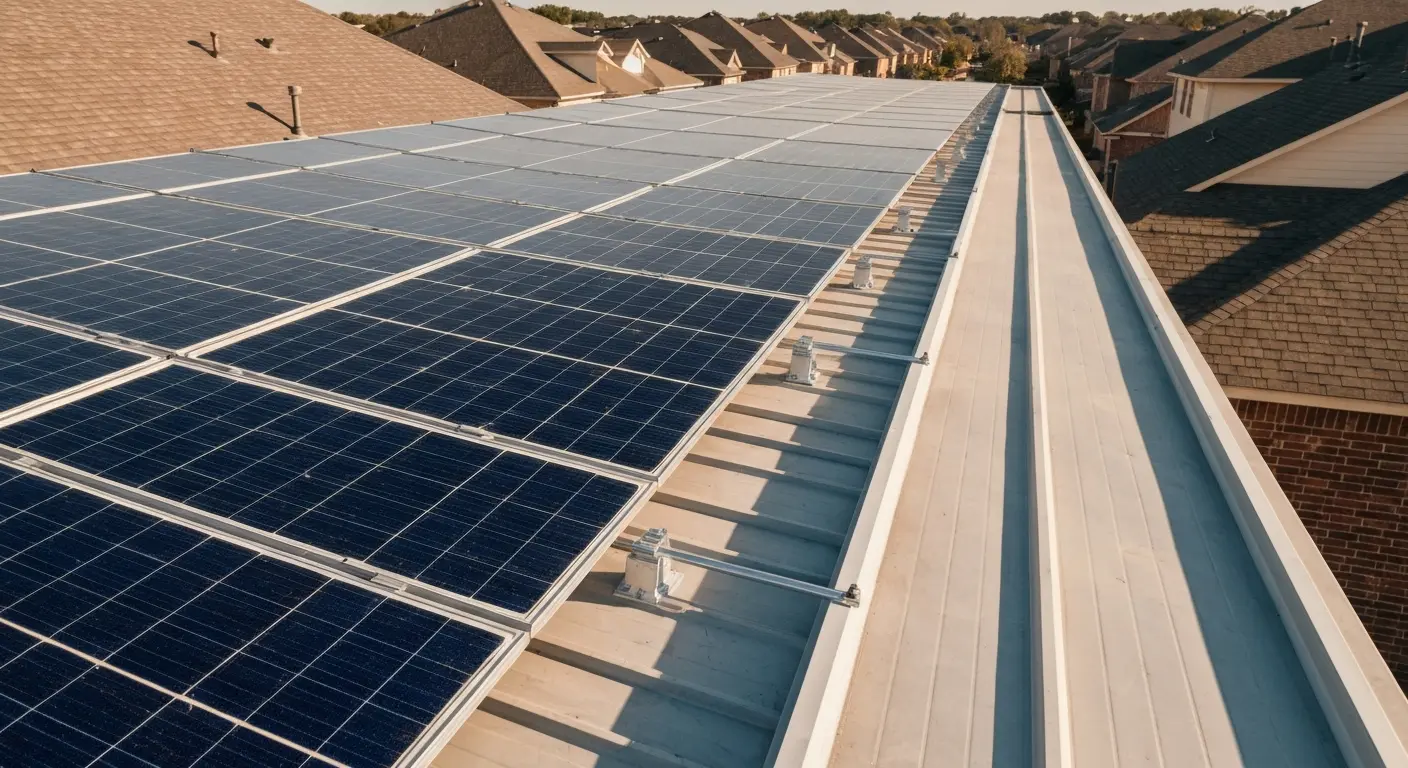 Solar roof integration with metal roofing system