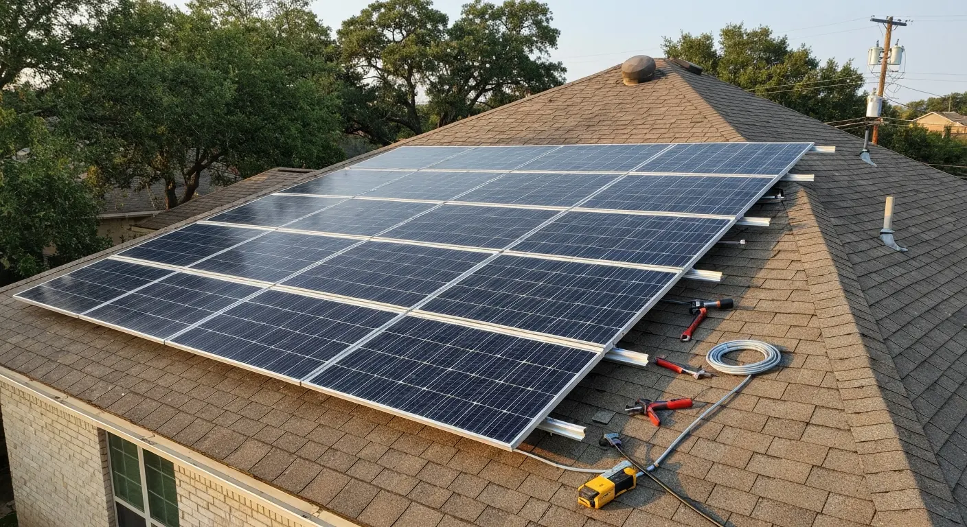 Solar panels on roof
