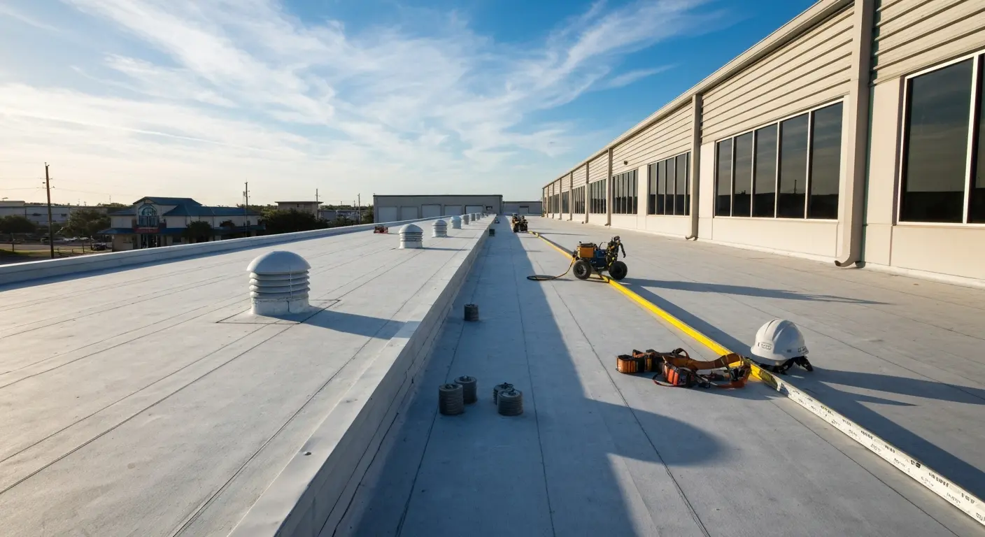 Commercial roof installation in Clear Lake