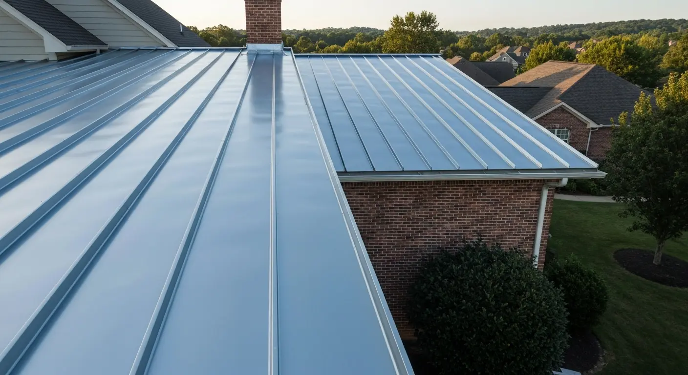 Metal standing seam roof