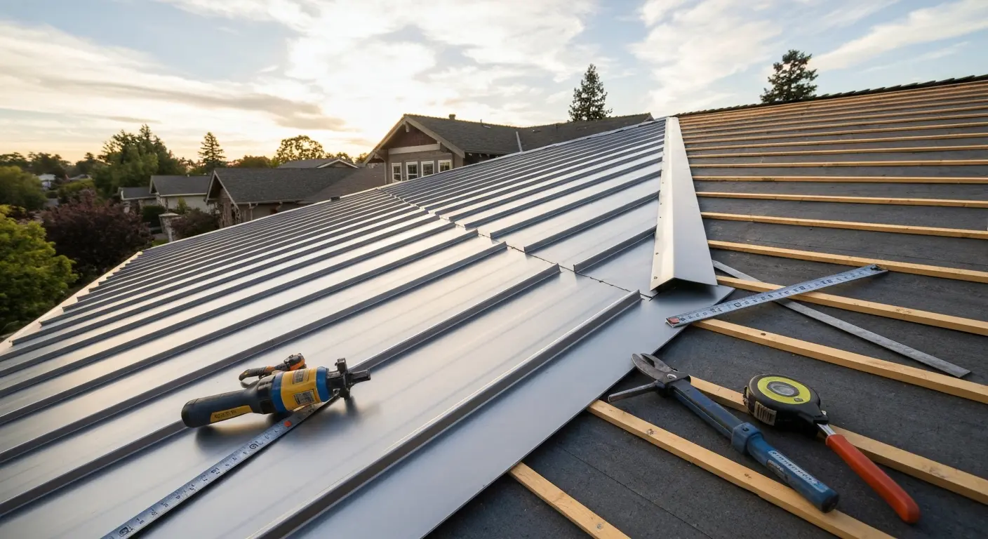 Metal roofing installation