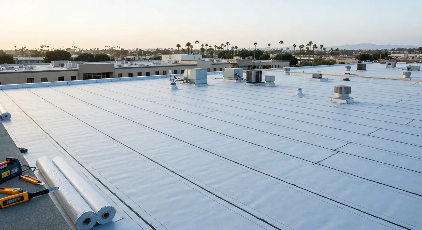 Commercial flat roof installation