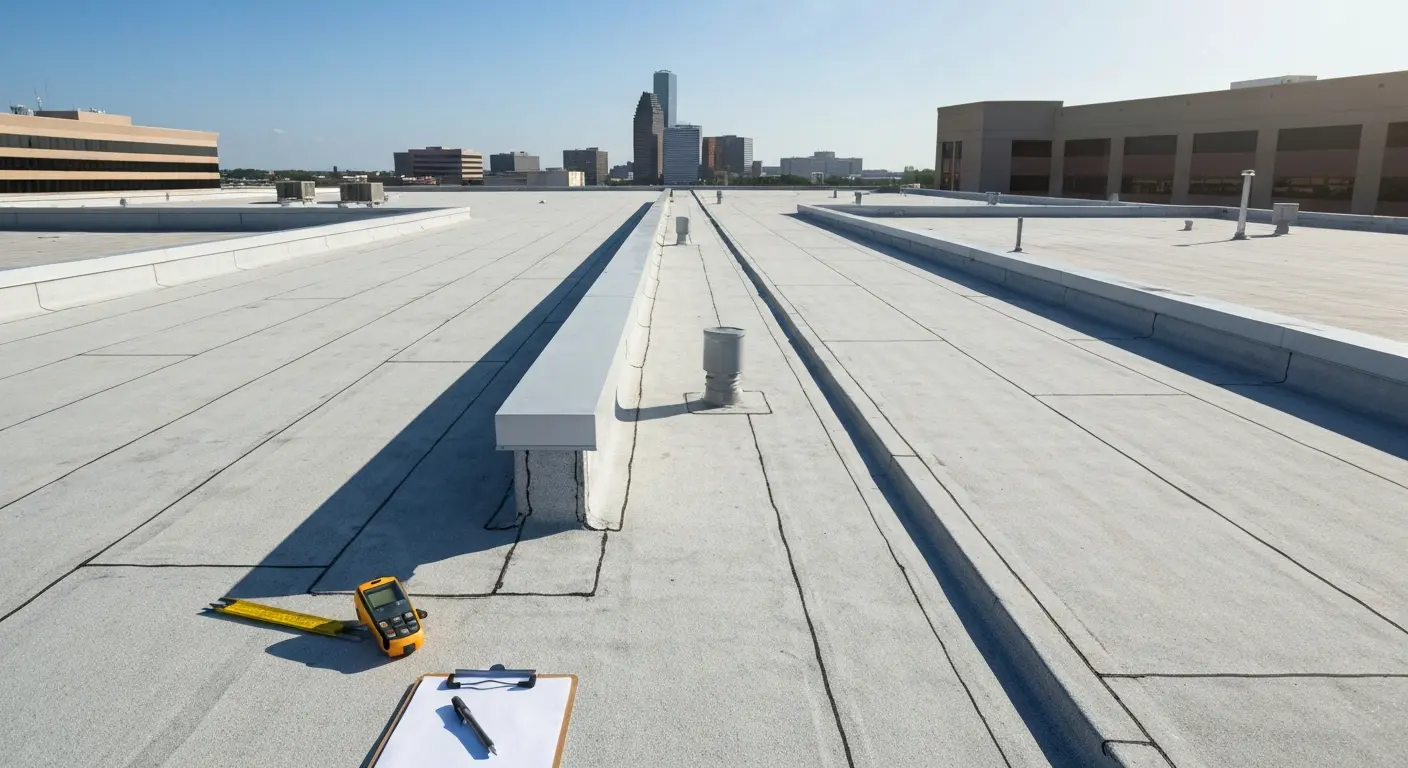 Commercial flat roof inspection