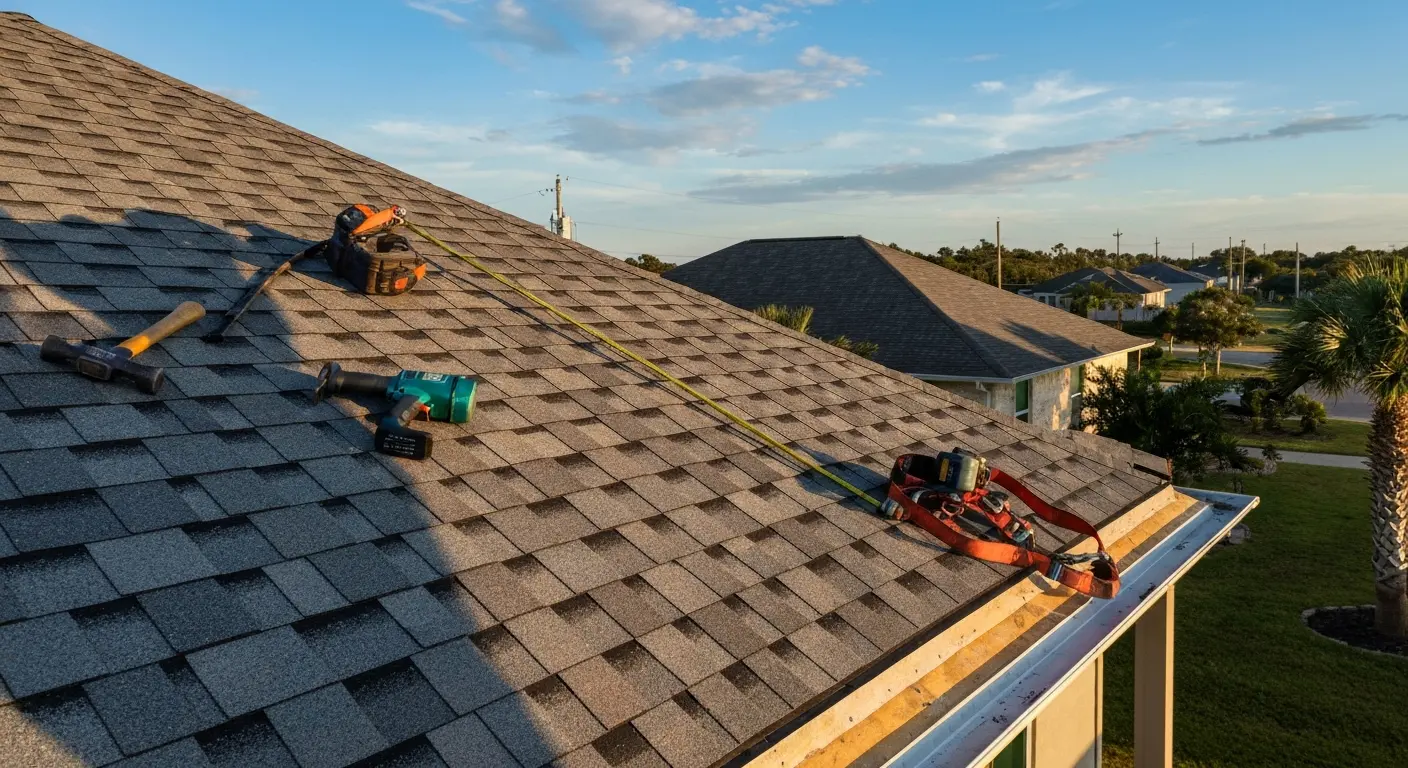 Residential roof replacement project in Clear Lake