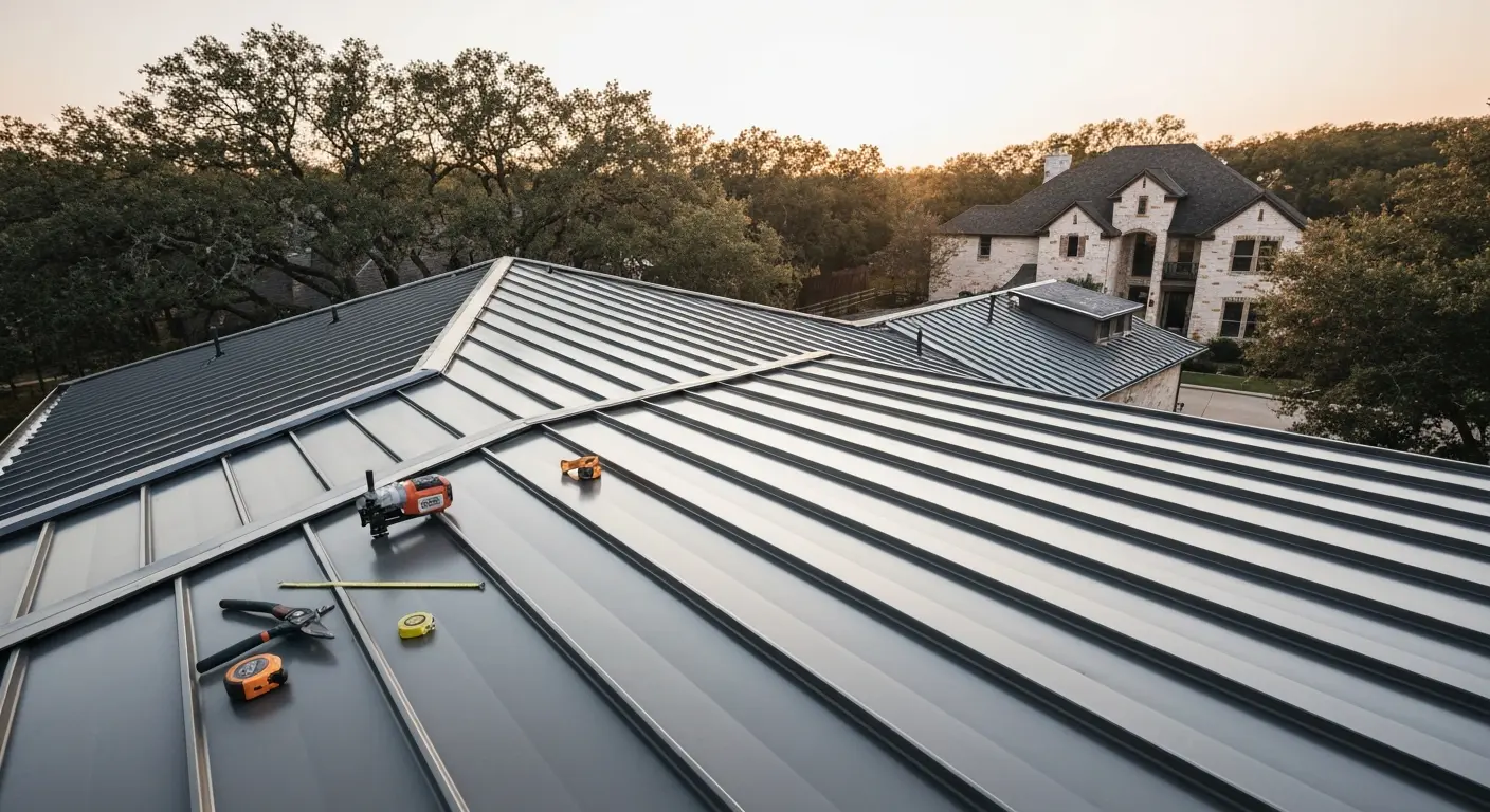 Metal roof installation