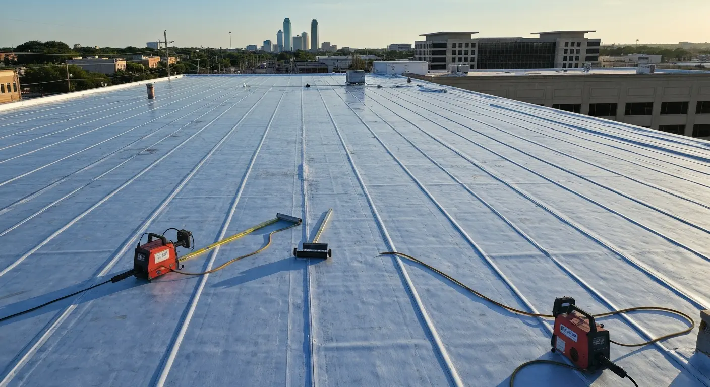 Commercial flat roof installation