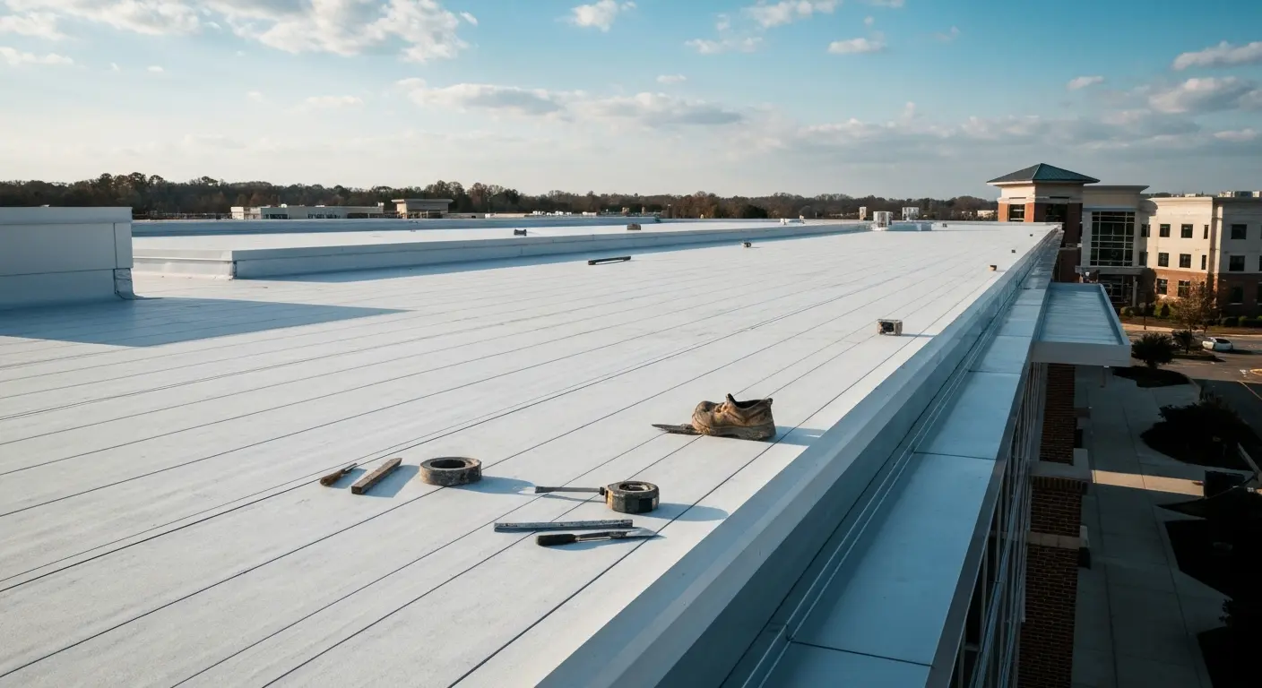 Commercial flat roof installation
