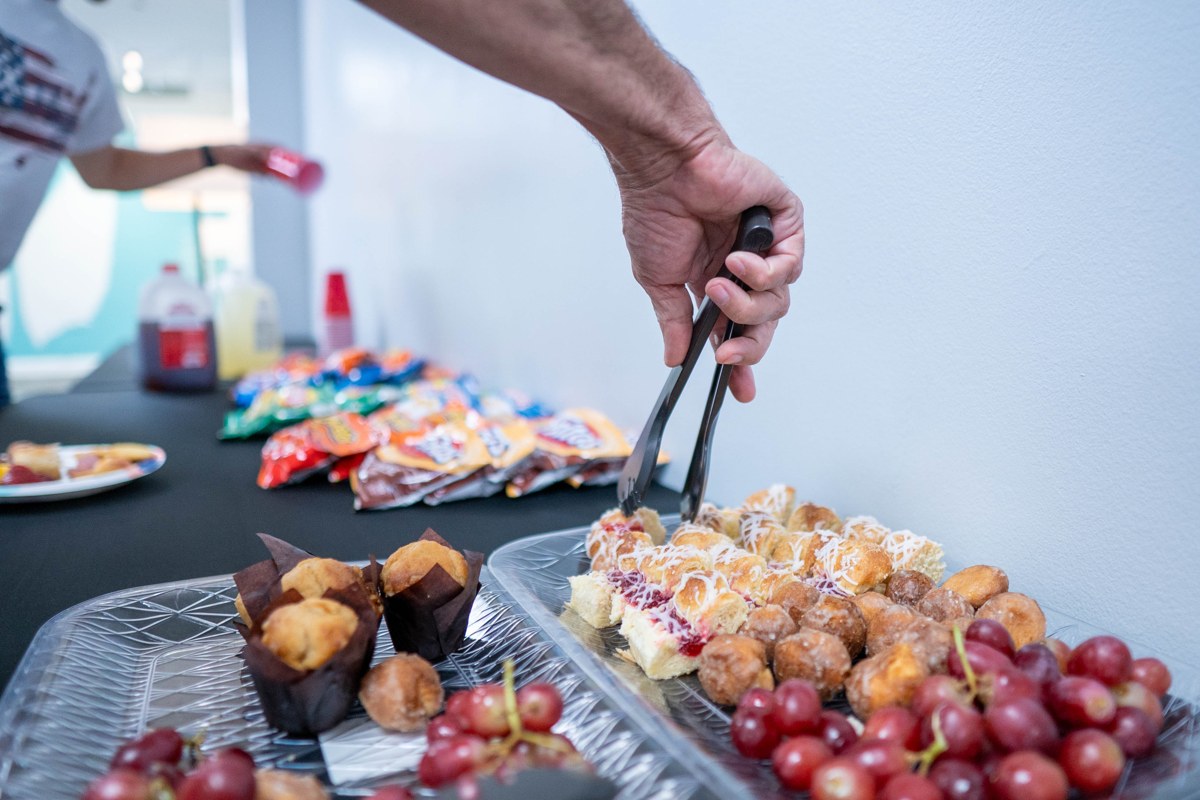 Snacks and refreshments brought to a gathering at our studio