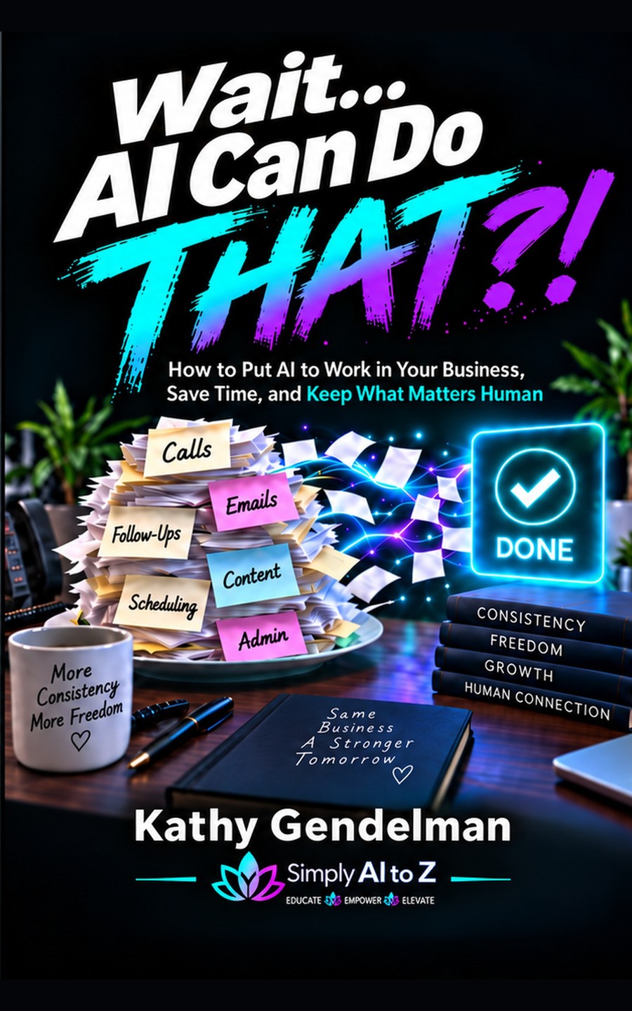 Wait... AI Can Do THAT?! book cover by Kathy Gendelman