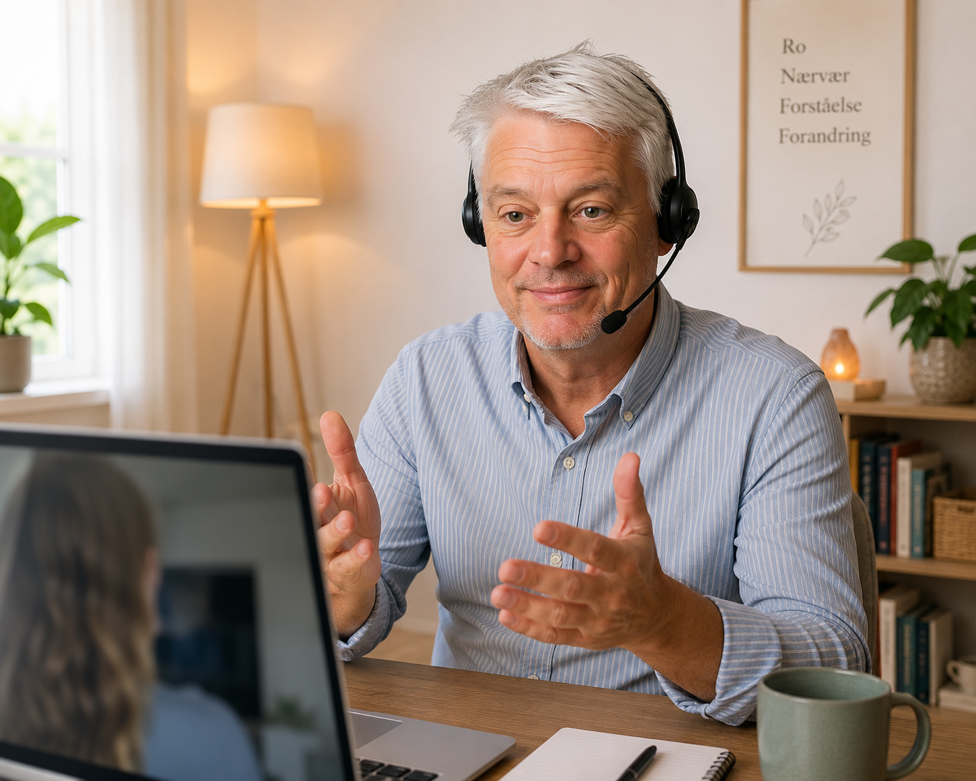 Peer Fribo Jensen har en online samtale