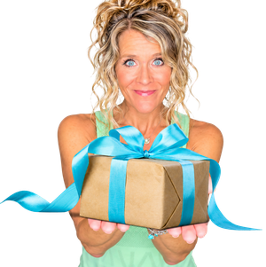 Detox Girl holding out a gift box
