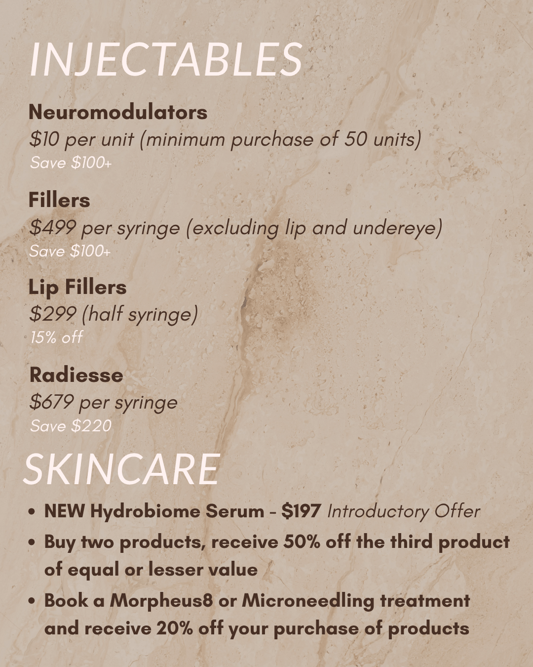 Anniversary Specials for Injectables and Skincare