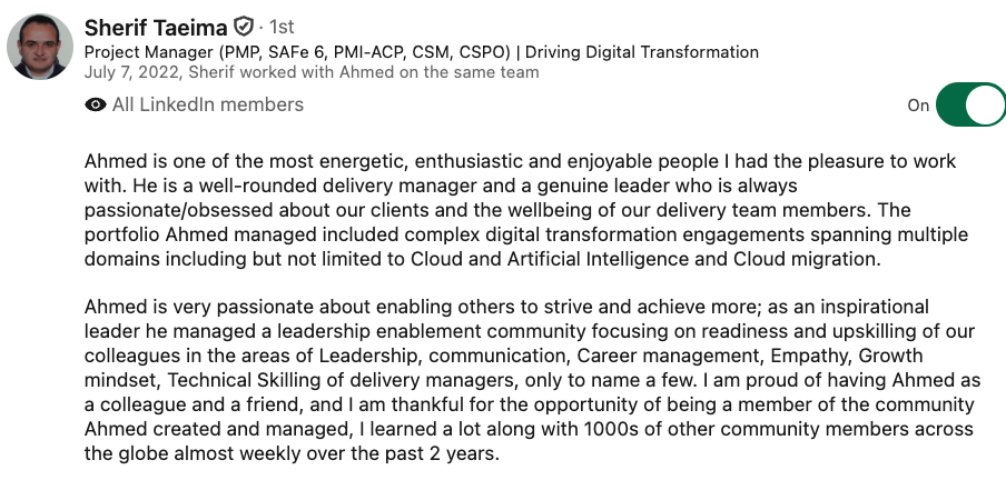 LinkedIn recommendation 22