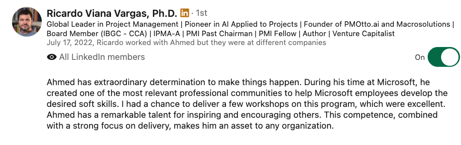 LinkedIn recommendation 23