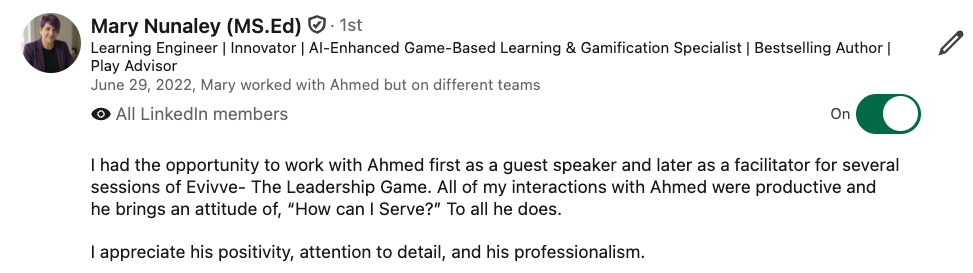 LinkedIn recommendation 19
