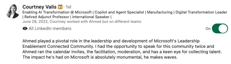 LinkedIn recommendation 20