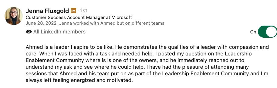 LinkedIn recommendation 18