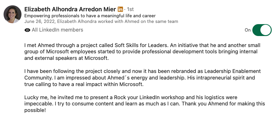 LinkedIn recommendation 15
