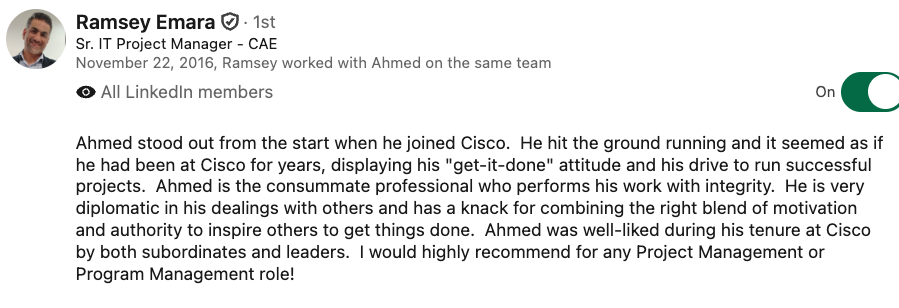 LinkedIn recommendation 10